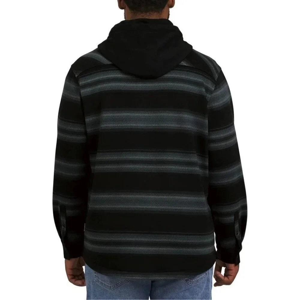 NEW Quiksilver Men's L  Hooded Flannel Shirt Jacket Plaid  G1408